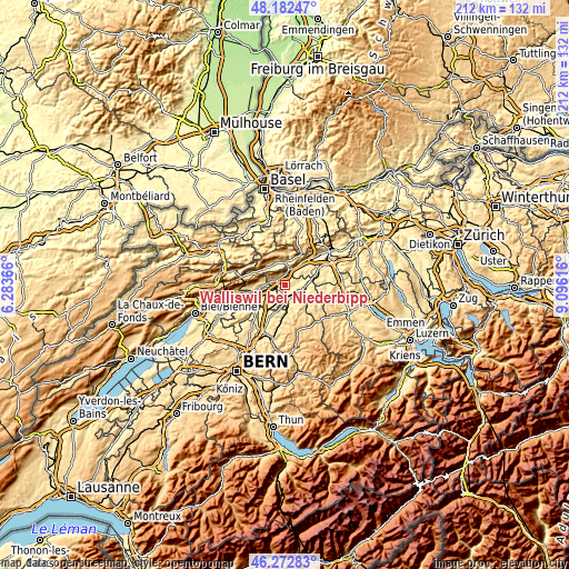 Topographic map of Walliswil bei Niederbipp