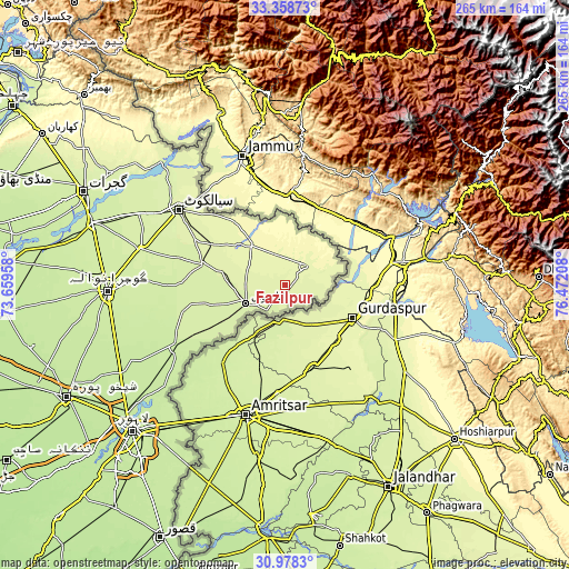 Topographic map of Fazilpur
