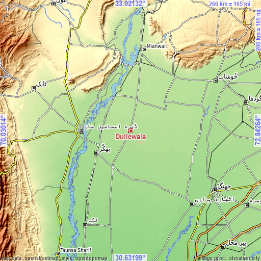 Topographic map of Dullewala
