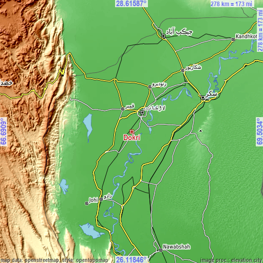 Topographic map of Dokri