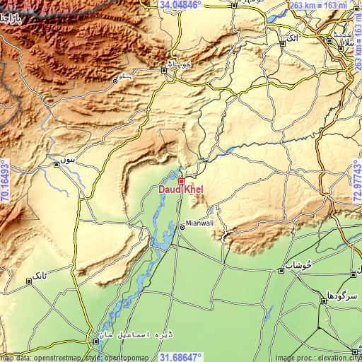 Topographic map of Daud Khel