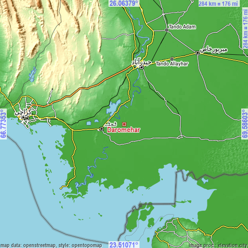 Topographic map of Daromehar