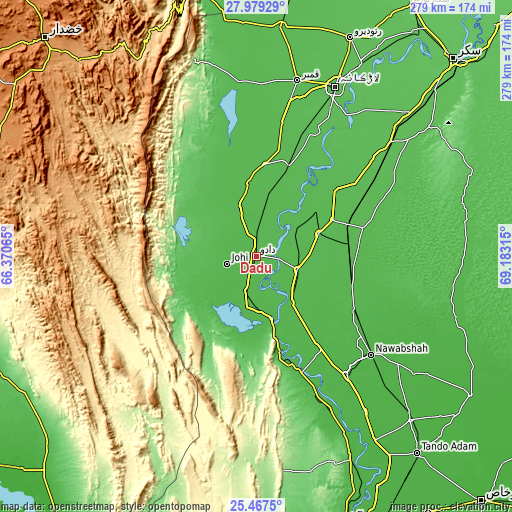 Topographic map of Dadu