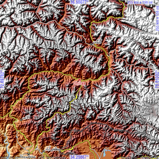 Topographic map of Chilas