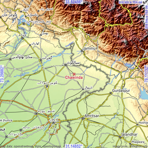 Topographic map of Chawinda