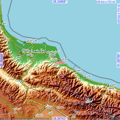 Topographic map of Rūdsar