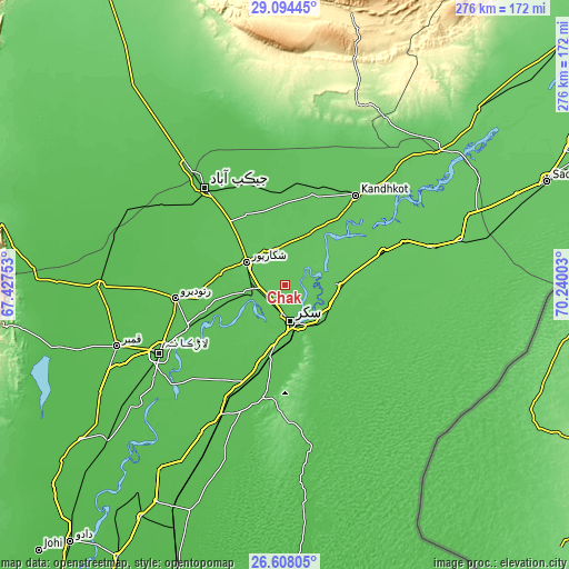 Topographic map of Chak