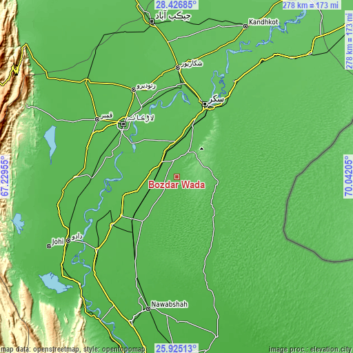 Topographic map of Bozdar Wada