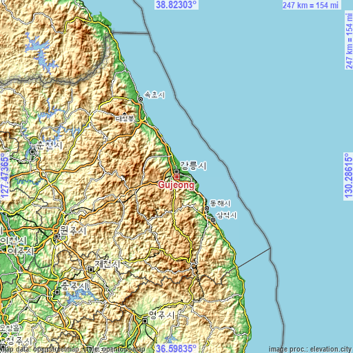 Topographic map of Gujeong