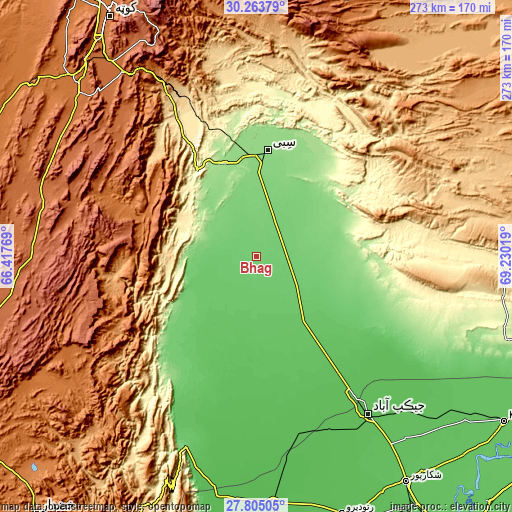 Topographic map of Bhag