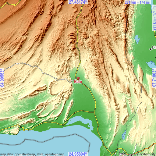 Topographic map of Bela