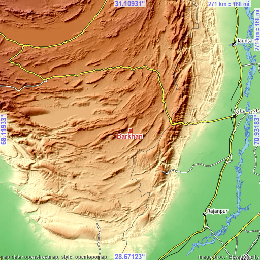 Topographic map of Barkhan
