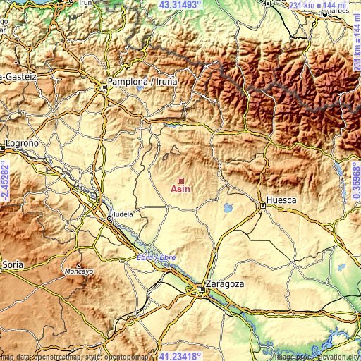 Topographic map of Asin