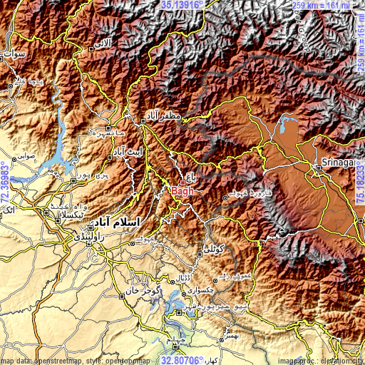 Topographic map of Bagh