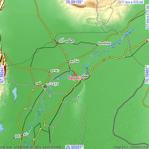 Topographic map of Bagarji