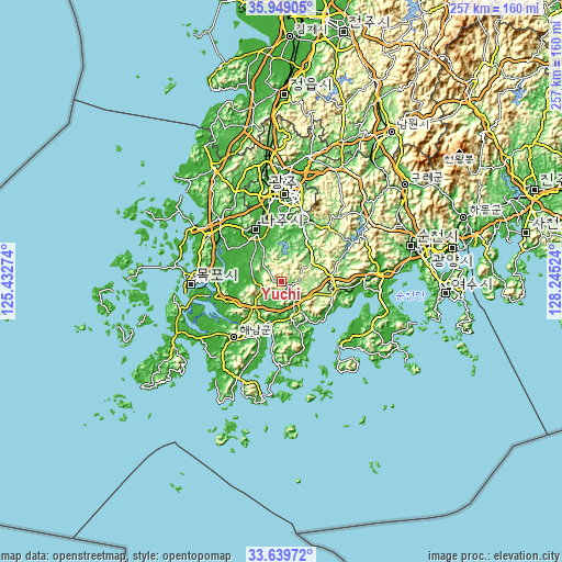 Topographic map of Yuchi