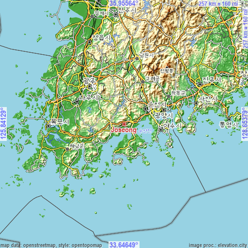 Topographic map of Joseong