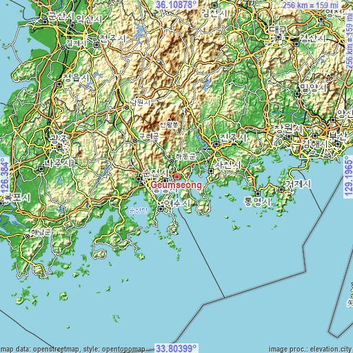 Topographic map of Geumseong