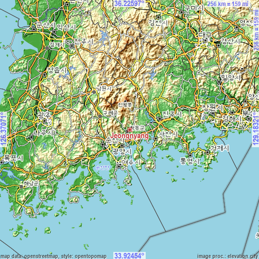 Topographic map of Jeongnyang