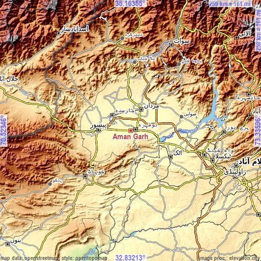 Topographic map of Aman Garh