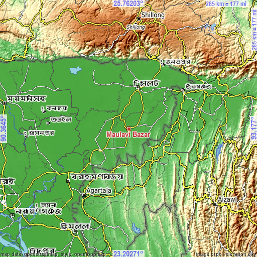 Topographic map of Maulavi Bāzār