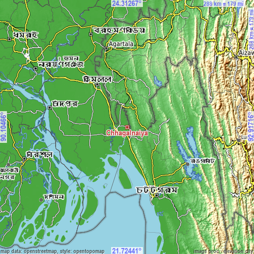 Topographic map of Chhāgalnāiya