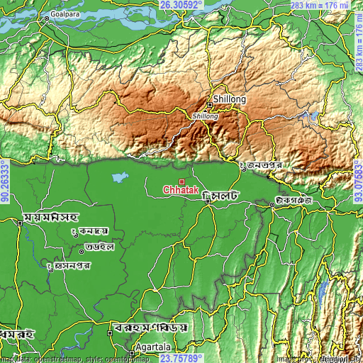 Topographic map of Chhātak