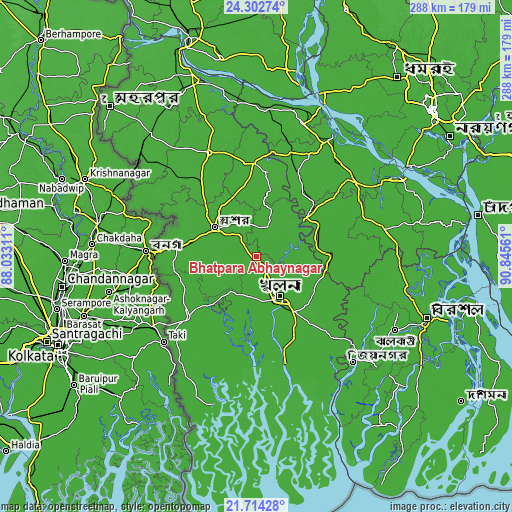 Topographic map of Bhātpāra Abhaynagar