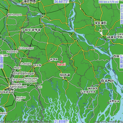Topographic map of Narail