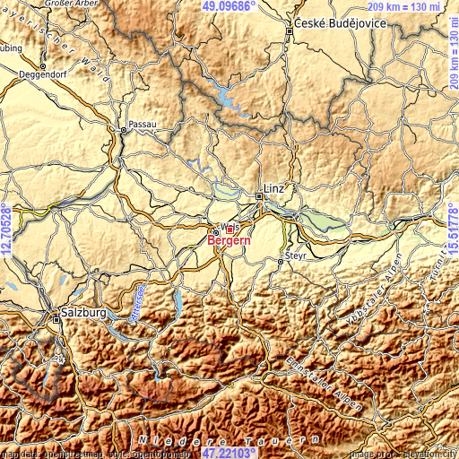 Topographic map of Bergern