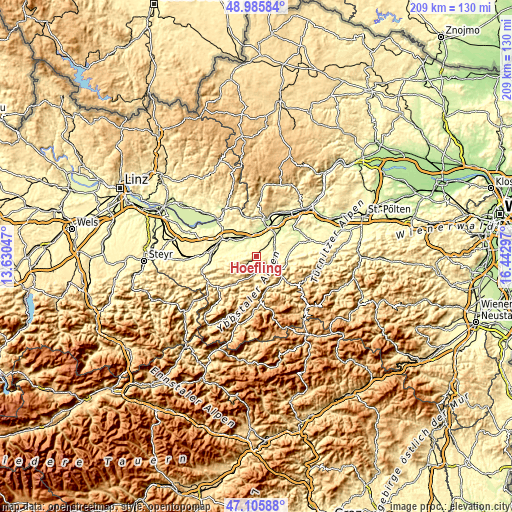 Topographic map of Höfling