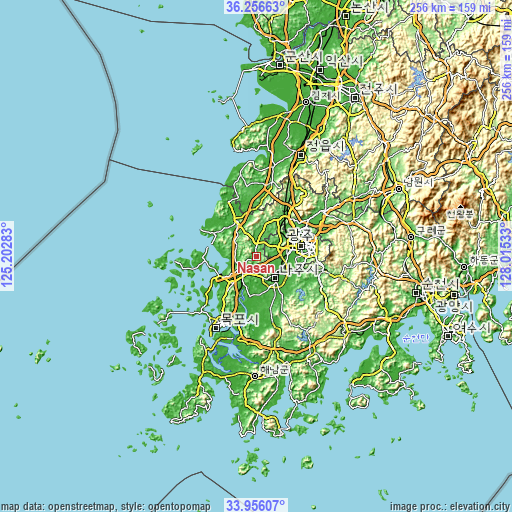 Topographic map of Nasan