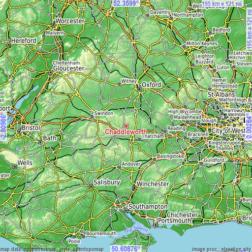 Topographic map of Chaddleworth