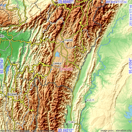 Topographic map of Chandel