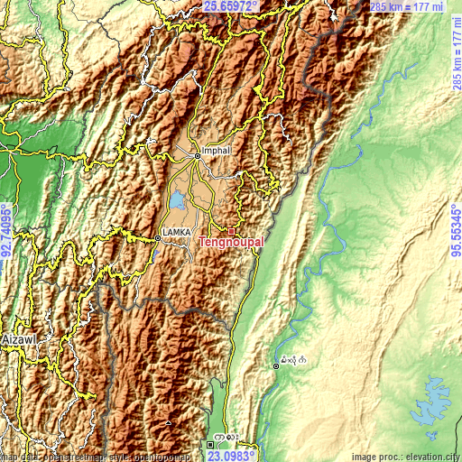 Topographic map of Tengnoupal