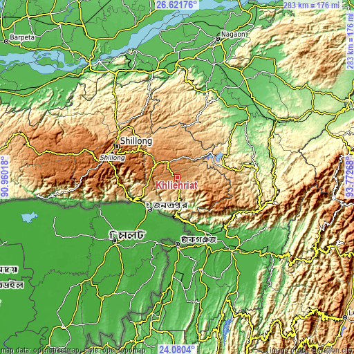 Topographic map of Khliehriat