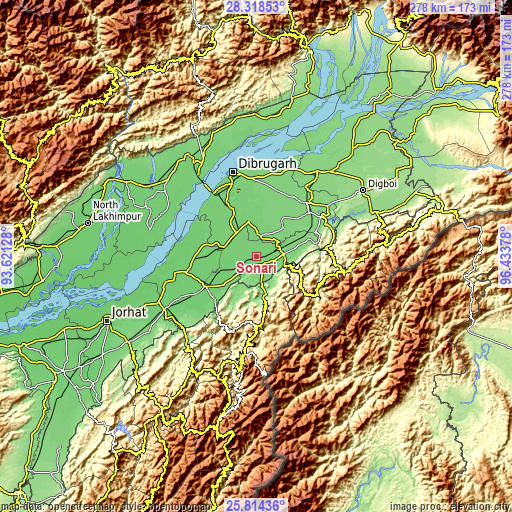 Topographic map of Sonari