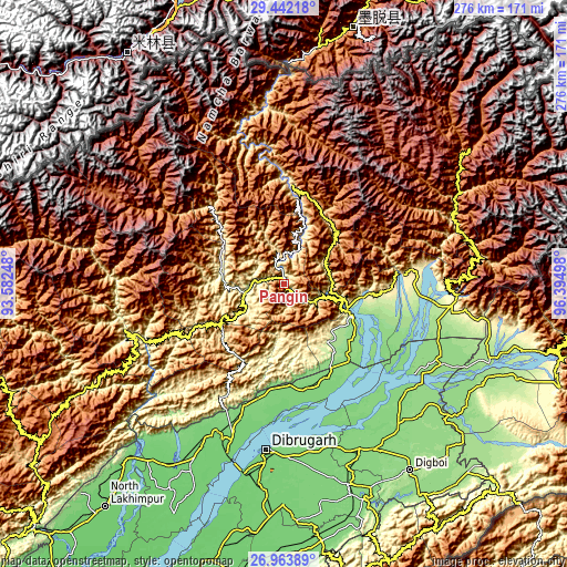 Topographic map of Pangin