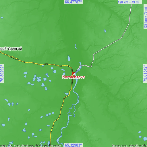 Topographic map of Korotchaevo