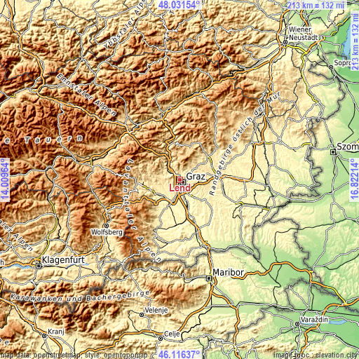 Topographic map of Lend