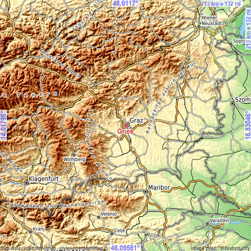 Topographic map of Gries