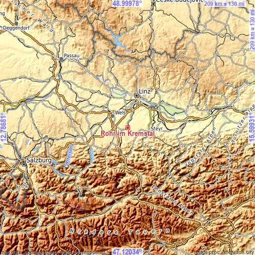 Topographic map of Rohr im Kremstal