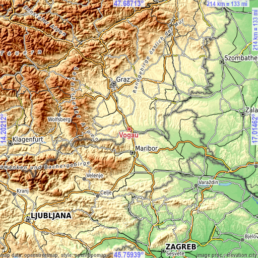 Topographic map of Vogau