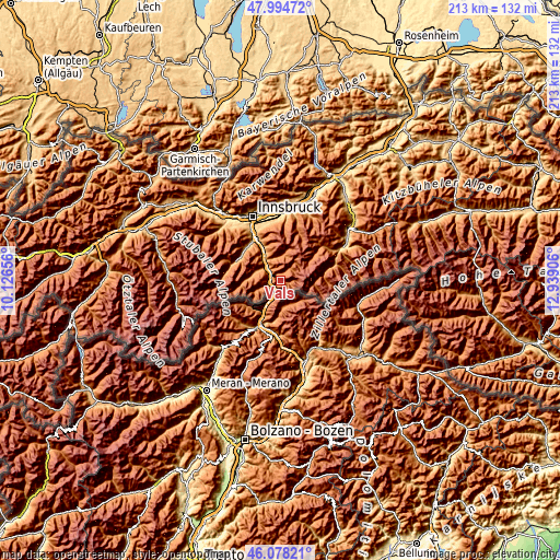 Topographic map of Vals