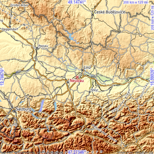 Topographic map of Neubau