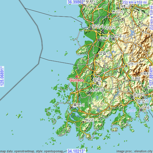 Topographic map of Gunseo