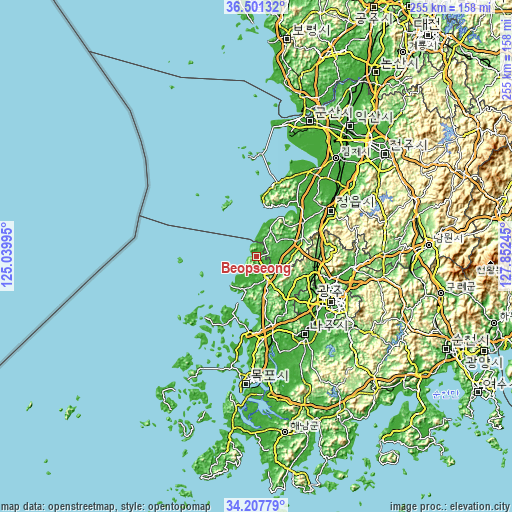 Topographic map of Beopseong