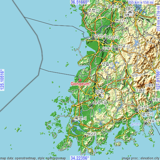 Topographic map of Gongeum