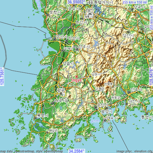 Topographic map of Ingye