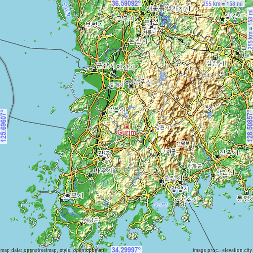 Topographic map of Gurim